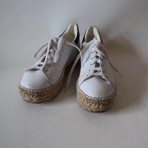 THE SHOE BOX WHITE LEATHER ESPADRILLE SNEAKER SZ 7*
